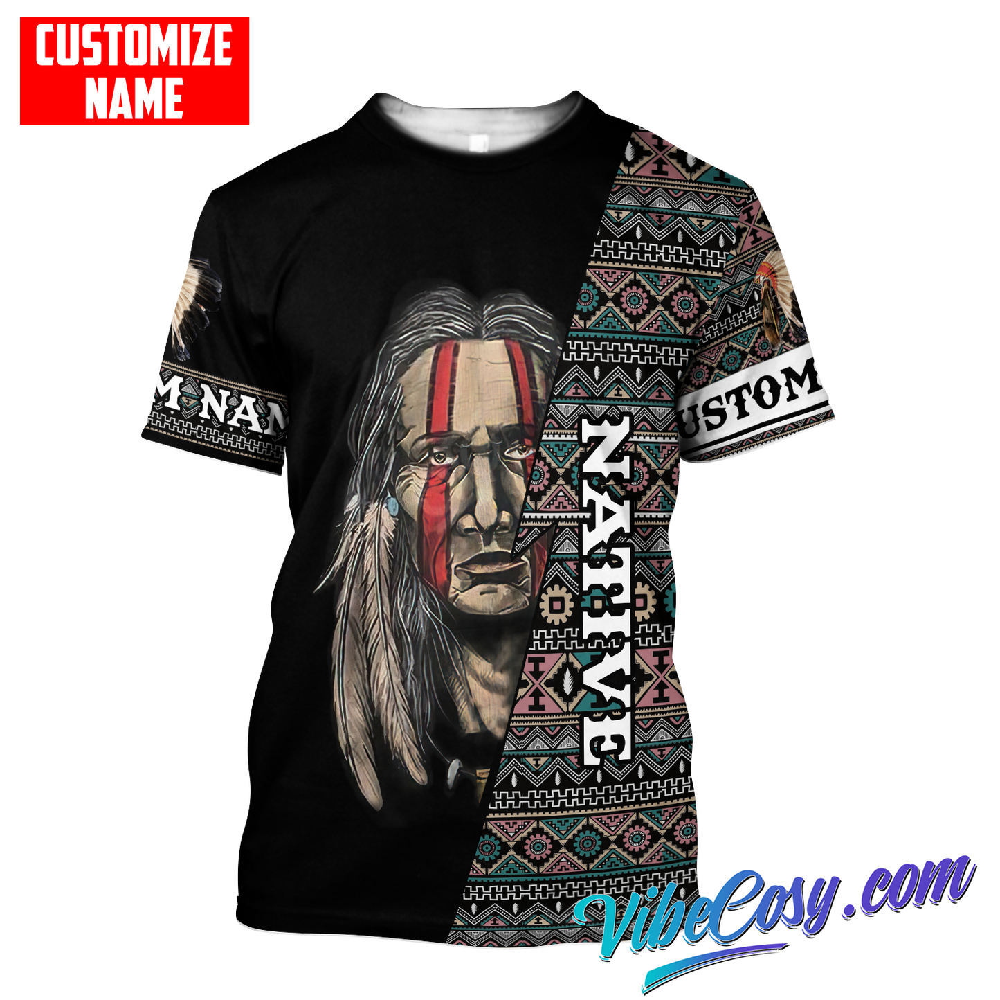 Customized Name Native American 3D All Over Printed Unisex Shirts