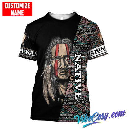 Customized Name Native American 3D All Over Printed Unisex Shirts
