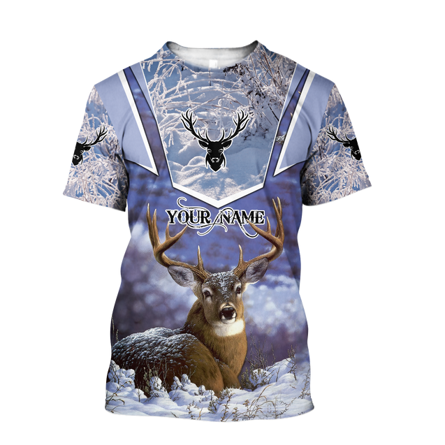 Persionalized Name - Love Deer 3D All Over Printed Unisex Shirts