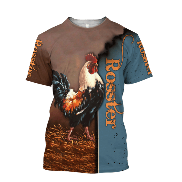 Rooster 3D All Over Printed Unisex Deluxe Hoodie ML