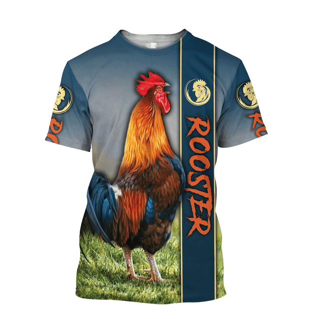 Rooster 3D All Over Printed Unisex Deluxe Hoodie ML