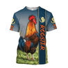 Rooster 3D All Over Printed Unisex Deluxe Hoodie ML