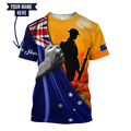 Lest we forget Custom name Australia Veteran 3D print shirt