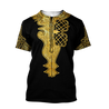 African Golden Dashiki Pattern 3D Over Printed Unisex Deluxe Hoodie ML