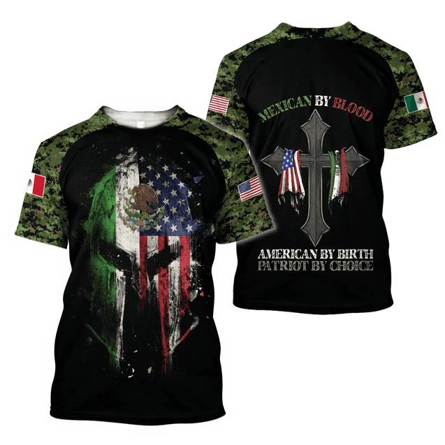 Mexican By Blood 3D All Over Printed Unisex Shirts