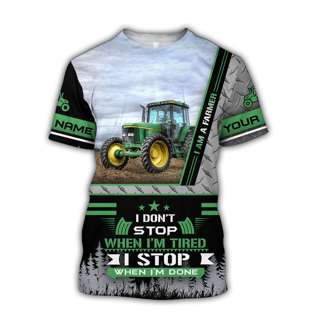 3D All Over Printed Tractor  Green Unisex Shirts Custom Name XT NTN20022104