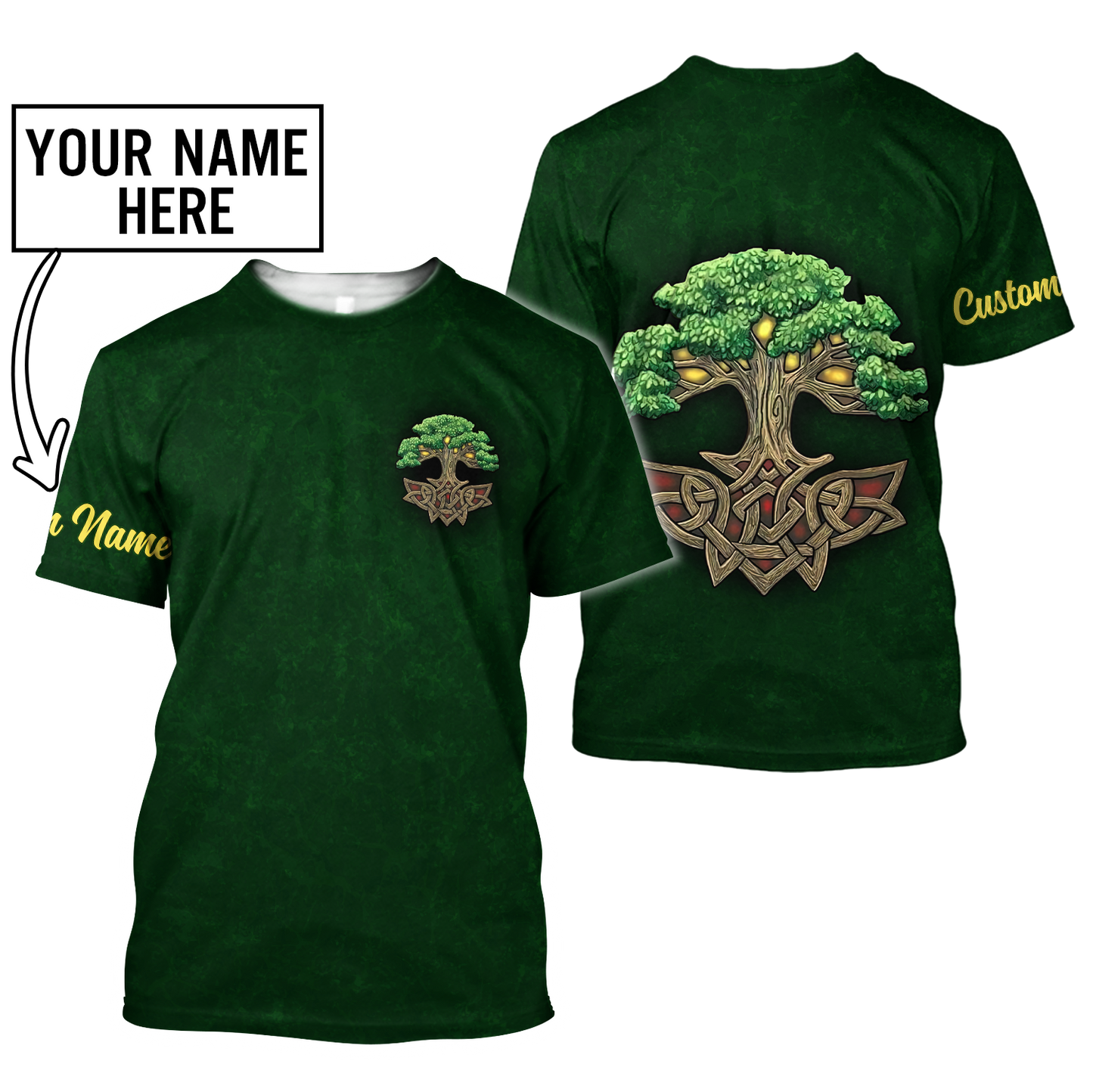Irish tree of life St.Patrick day 3d hoodie shirt for men and women custom name