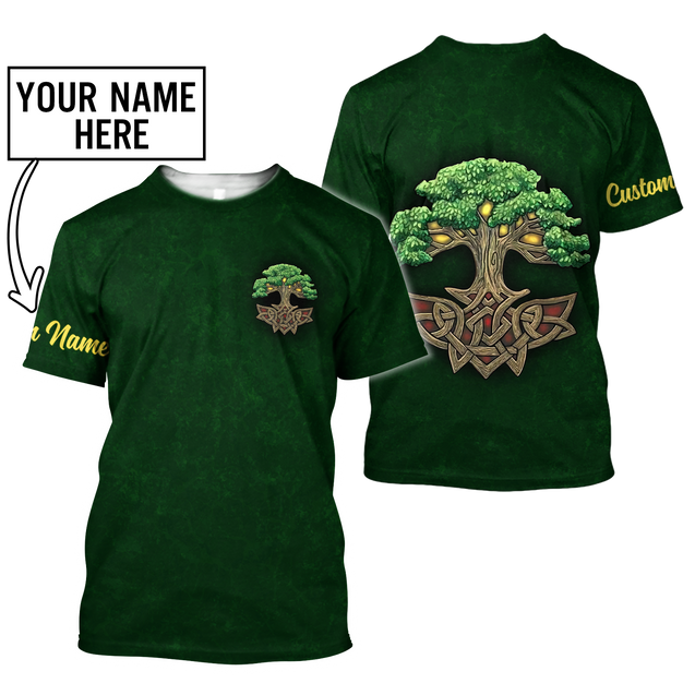 Irish tree of life St.Patrick day 3d hoodie shirt for men and women custom name