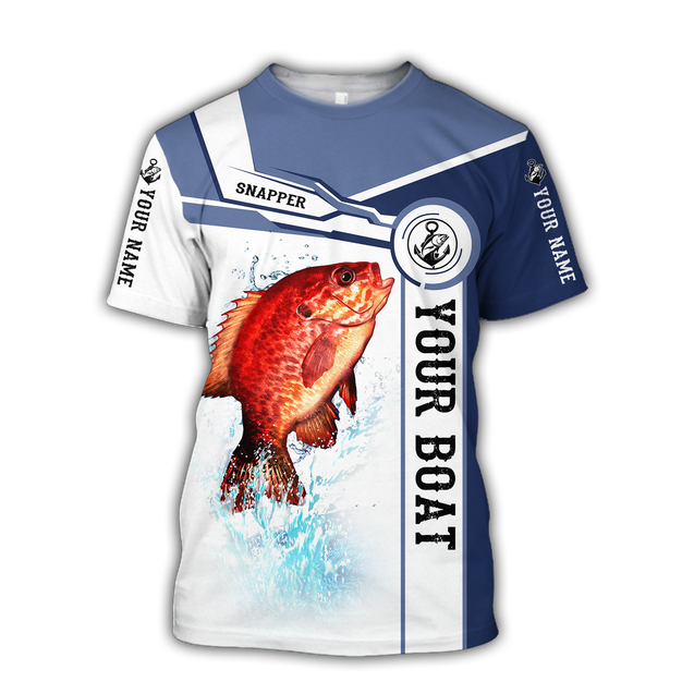 Custom name Snapper fishing Catch and Release 3D Design print shirts