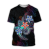 Amazing Polynesian Plumeria Flower And Turtle Tattoo Unisex Deluxe Hoodie ML