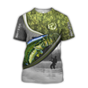 Custom name Bass fishing Fisherman Camo 3D Design print shirts