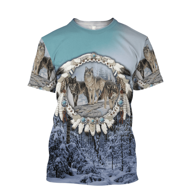 Wolf Native American 3D All Over Printed Unisex Shirt