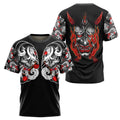 Japan Mask Tattoo 3D All Over Printed Combo T-Shirt BoardShorts