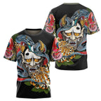 Japan Mask 3D All Over Printed Combo T-Shirt BoardShorts