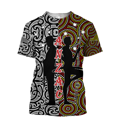Anzac Day Australia Aboriginal And New Zealand Maori 3D All Over Printed Unisex