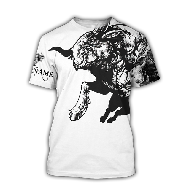 Personalized Name Bull Riding 3D All Over Printed Unisex Shirts Bull Tattoo