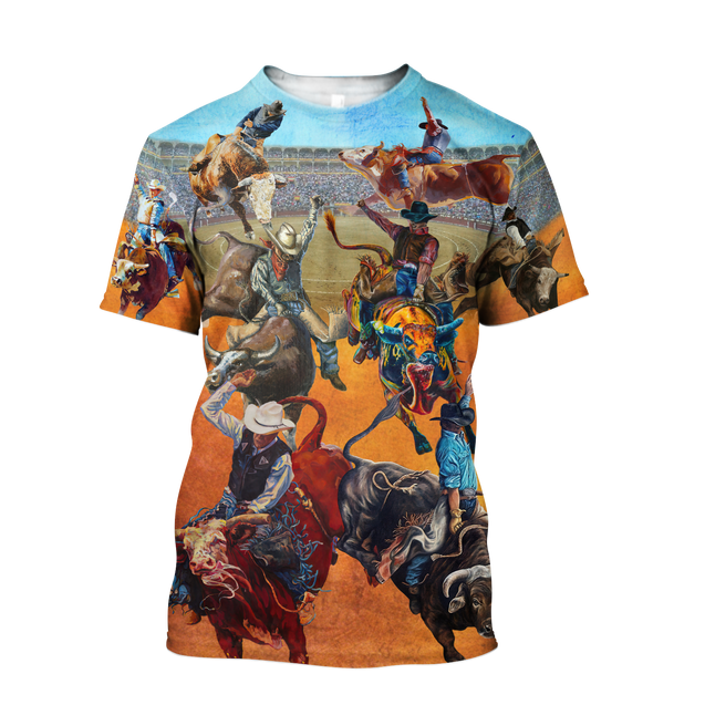 Bull Riding 3D All Over Printed Unisex Shirts Jump On