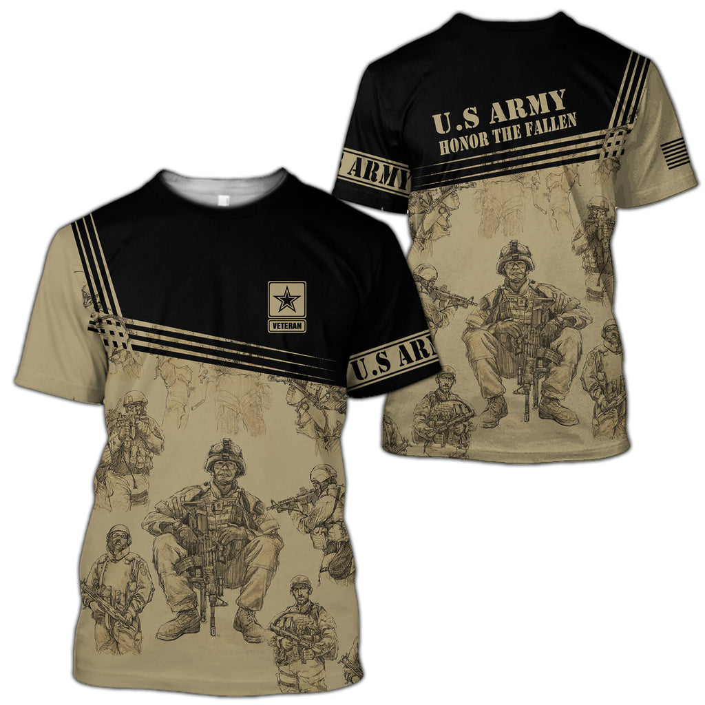 US Army Veteran 3D All Over Printed Unisex Shirts
