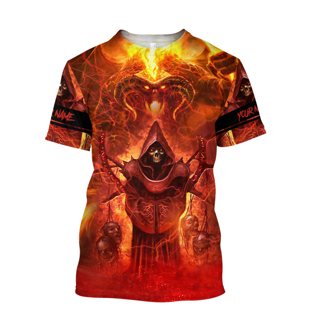 Premium Reaper Skull Fire 3D All Over Printed Unisex