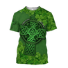 Premium Unisex Hoodie Irish St.Patrick  Celtic Cross And Shamrock  ML