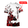 Personalized Name Bull Riding 3D All Over Printed Unisex Shirts Red Tattoo