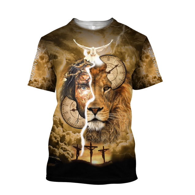 Failth Over Fear Lion Jesus 3D All Over Printed Shirts TNA22032101