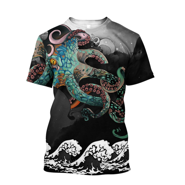 Premium Unisex Hoodie Japanese Octopus Irezumi Style ML