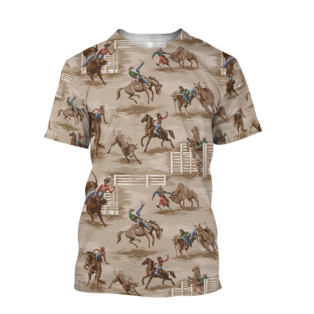 Rodeo 3D All Over Printed Unisex Shirts Rodeo Pattern