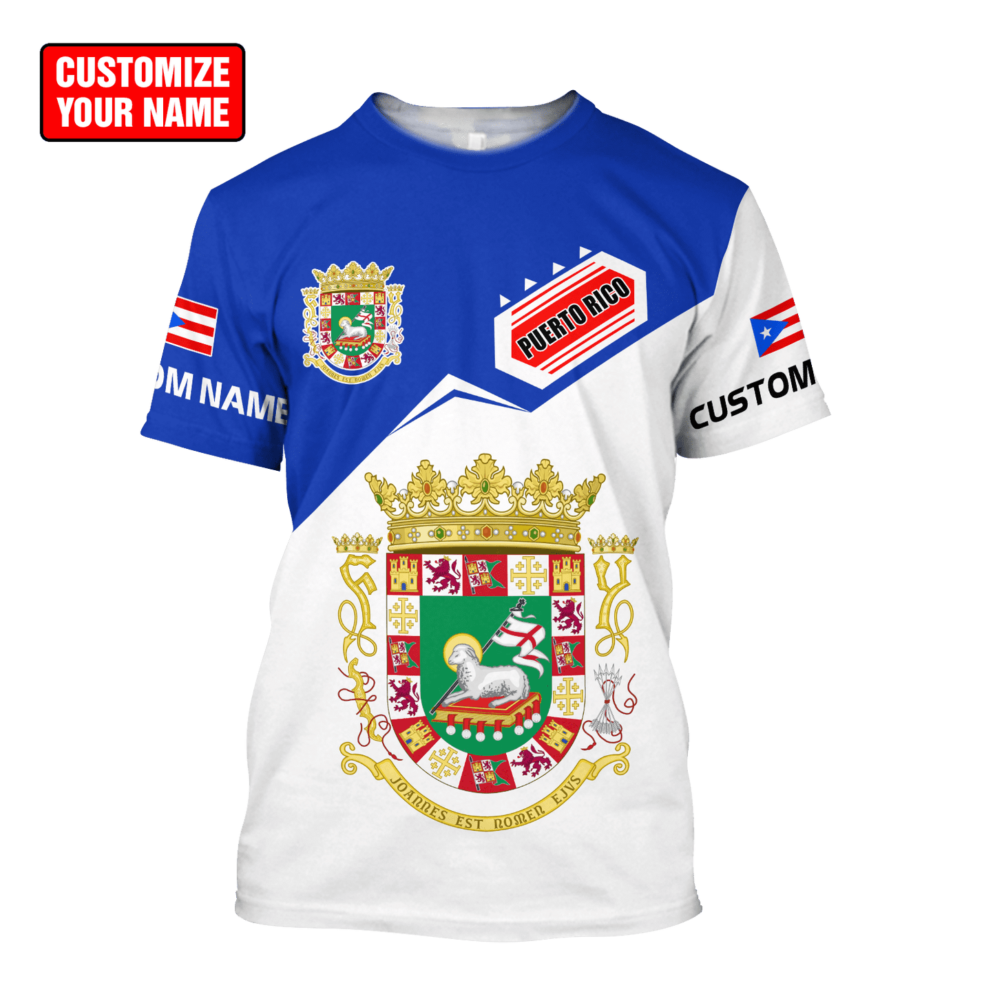 Customize Name Puerto Rico Combo T-Shirt And Board Short