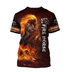 Fire Horse 3D All Over Printed Unisex Shirts