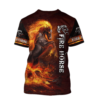 Fire Horse 3D All Over Printed Unisex Shirts