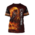 Fire Horse 3D All Over Printed Unisex Shirts