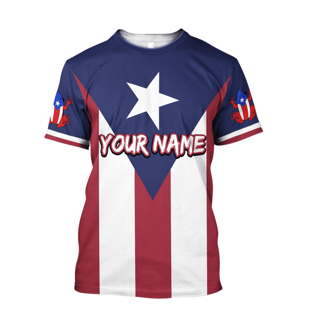 Customize Name Puerto Rico Combo T-Shirt And Board Short