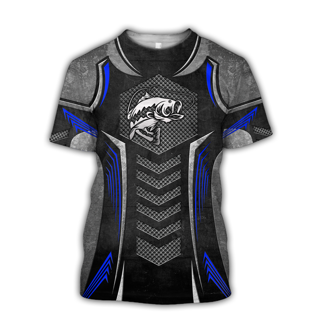 Bass Fishing Black Metal 3D design print shirts