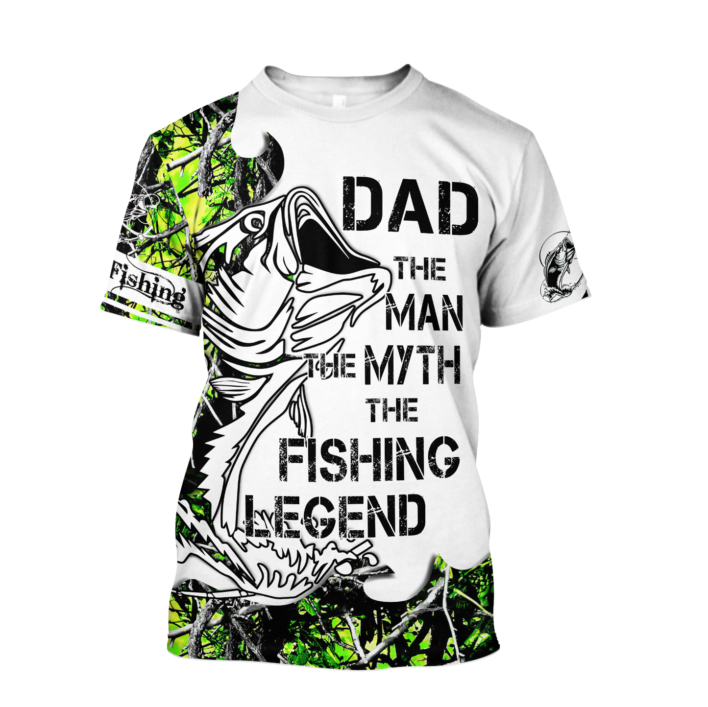 Custom name Dad Bass fishing Tattoo 3D print shirts