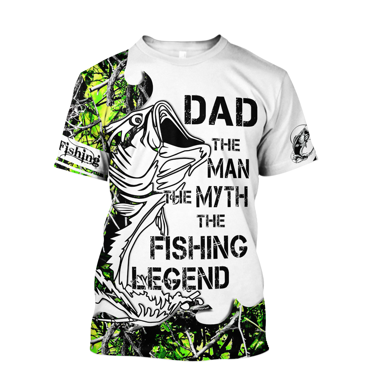 Custom name Dad Bass fishing Tattoo 3D print shirts
