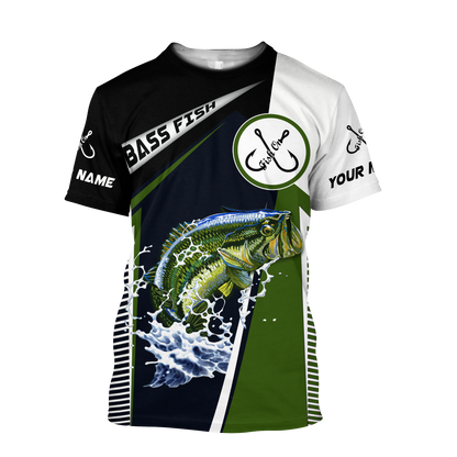 Custom name Bass Fishing in my head 3D design print shirts