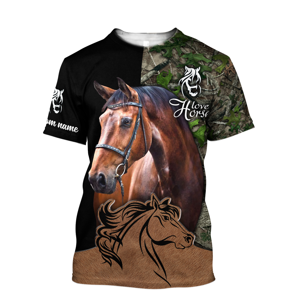 Love Horse Custom Name 3D All Over Printed Shirts