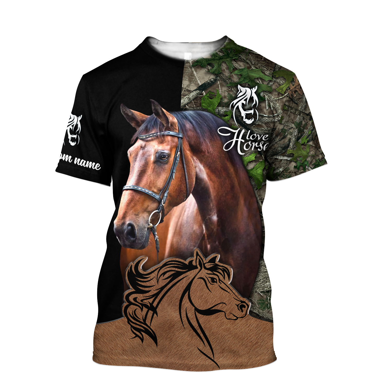 Love Horse Custom Name 3D All Over Printed Shirts
