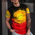 Custom name Aboriginal Flag Sun 3D printed summer shirts