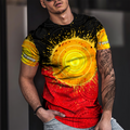 Custom name Aboriginal Flag Indigenous Sun Painting Art 3D design shirts