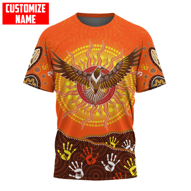 Aboriginal Eagle Flying into Sunset Custom Name 3D Printed Shirts