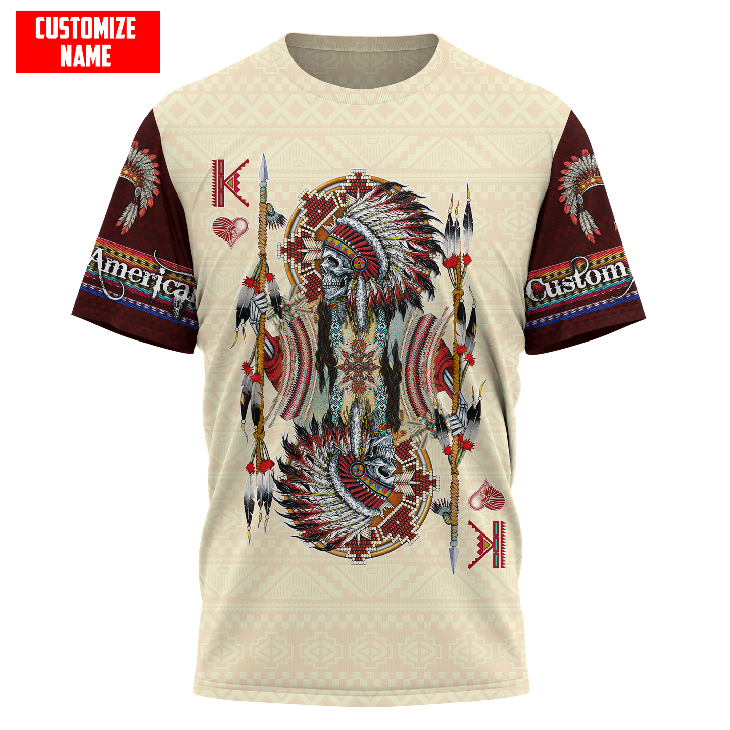 Customized name Native American 3D All Over Printed Unisex Shirts
