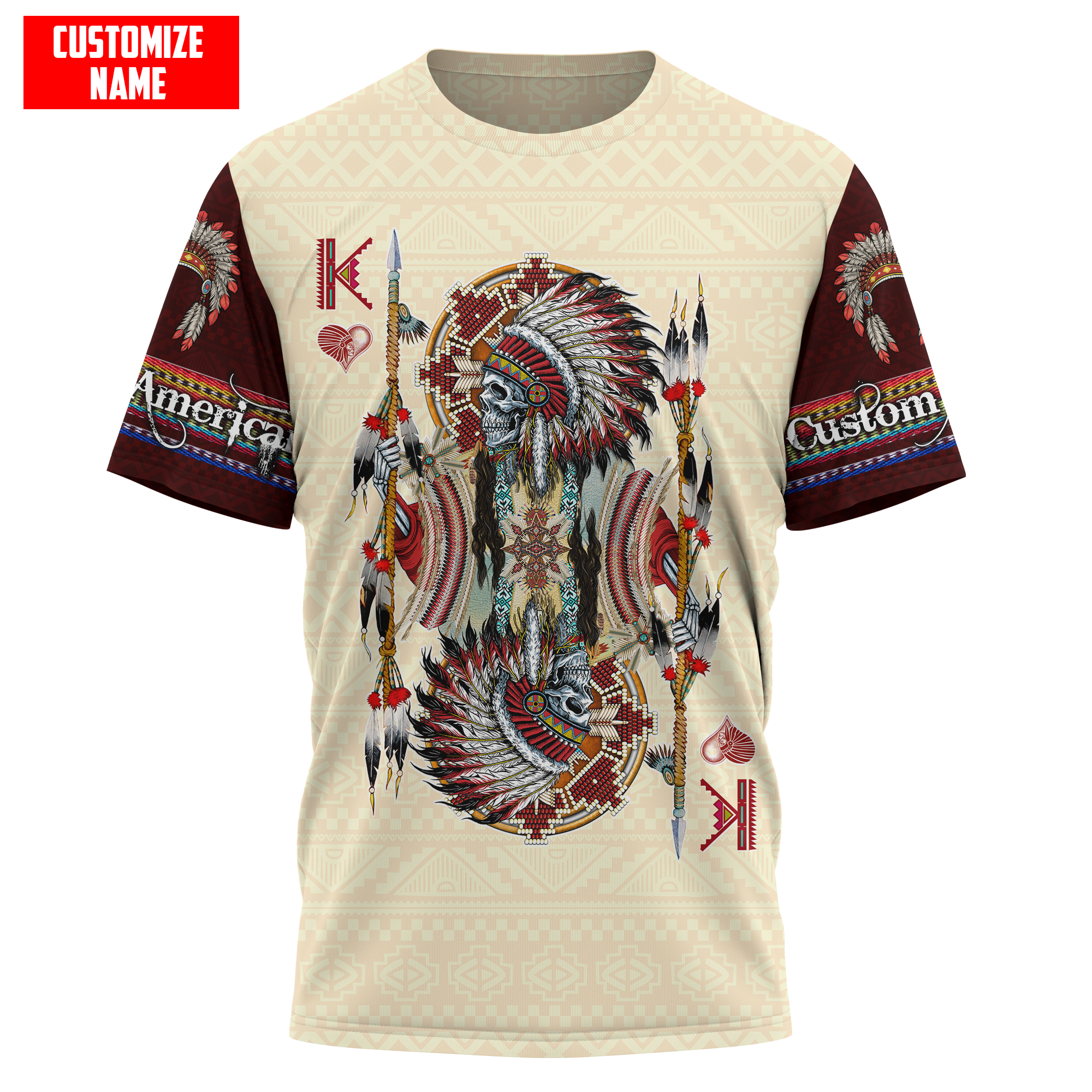 Customized name Native American 3D All Over Printed Unisex Shirts
