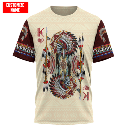 Customized name Native American 3D All Over Printed Unisex Shirts
