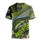 Bass fishing on skin 3D print fishing shirt for men and women