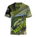 Bass fishing on skin 3D print fishing shirt for men and women