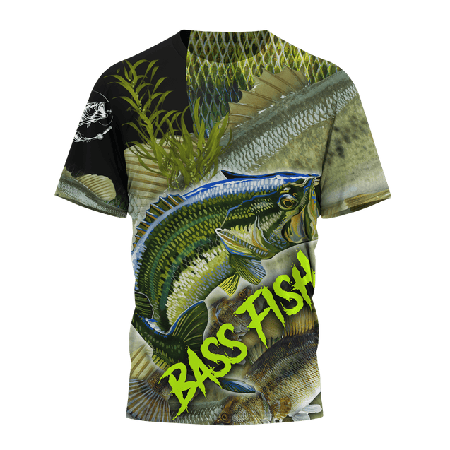 Bass fishing on skin 3D print fishing shirt for men and women