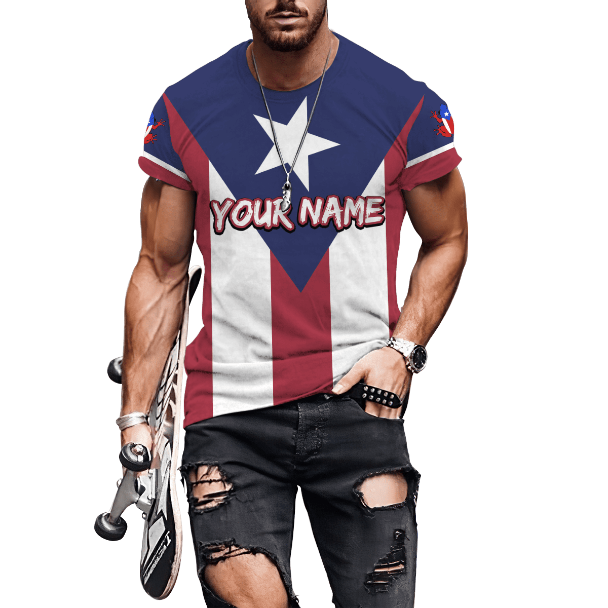Customize Name Puerto Rico 3D All Over Printed Unisex Shirts