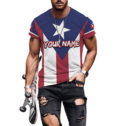 Customize Name Puerto Rico 3D All Over Printed Unisex Shirts